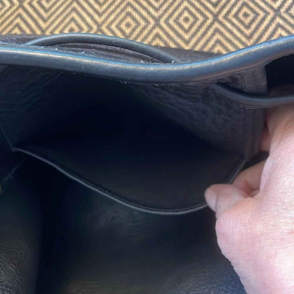 VINTAGE COACH SUEDE BERKELEY DRAWSTRING 9012 black w/ brass (like Lula’s legacy) - Picture 12 of 15